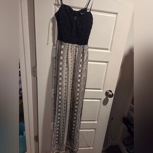Black and White Patterned Maxi Dress